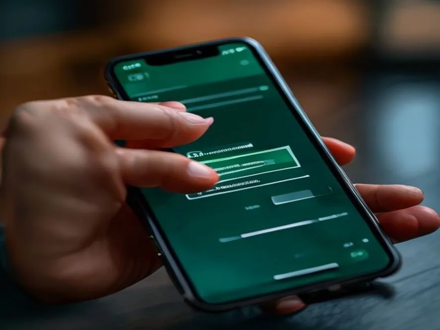Ilustrasi phishing di WhatsApp SMS media sosial penipuan online - cara menghindari phishing - karya ilustrasi AI