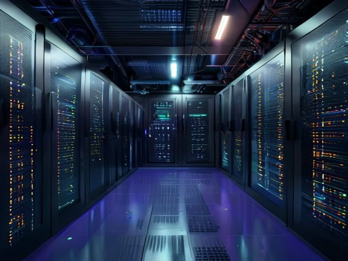Ilustrasi perbedaan Data Center AI vs tradisional - Data Center AI - karya ilustrasi AI