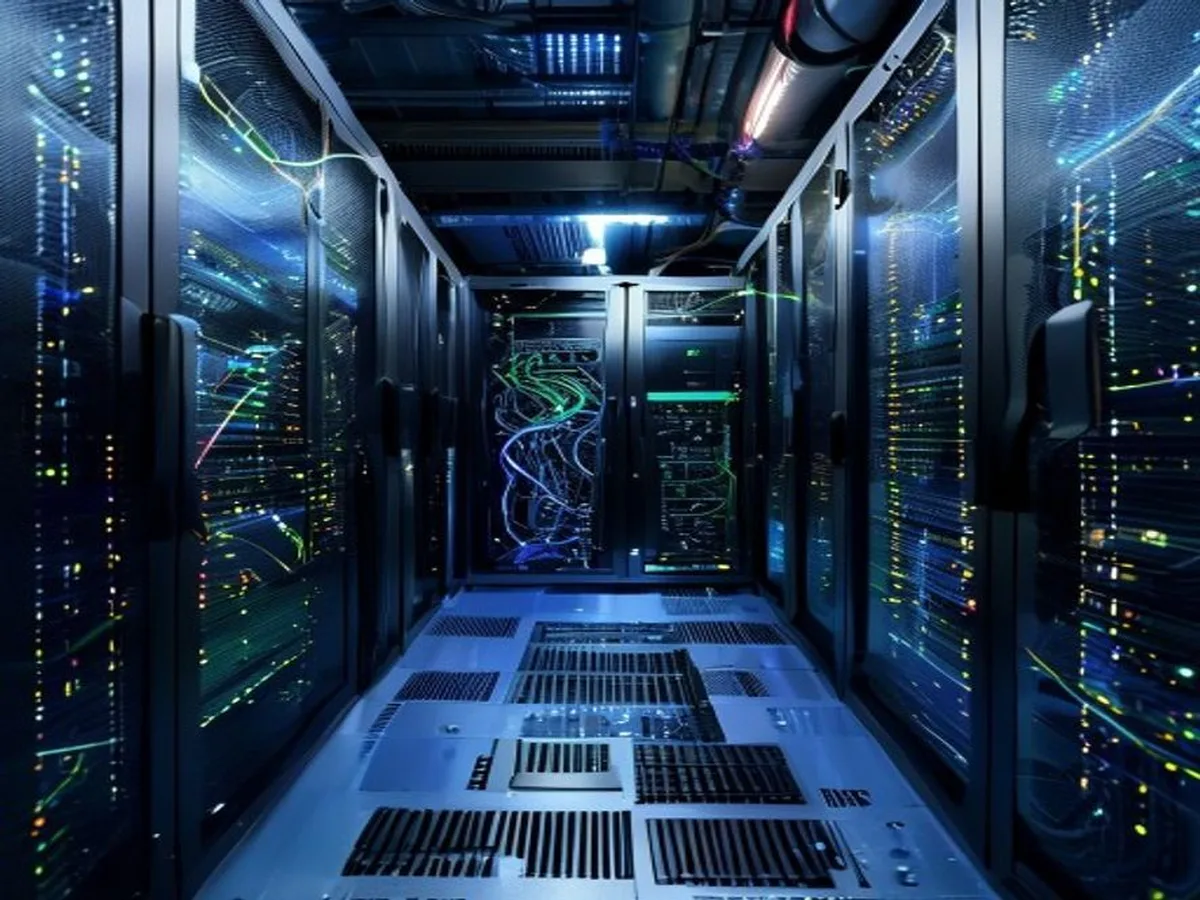 Ilustrasi tantangan pendinginan dan listrik Data Center AI - Data Center AI - karya ilustrasi AI