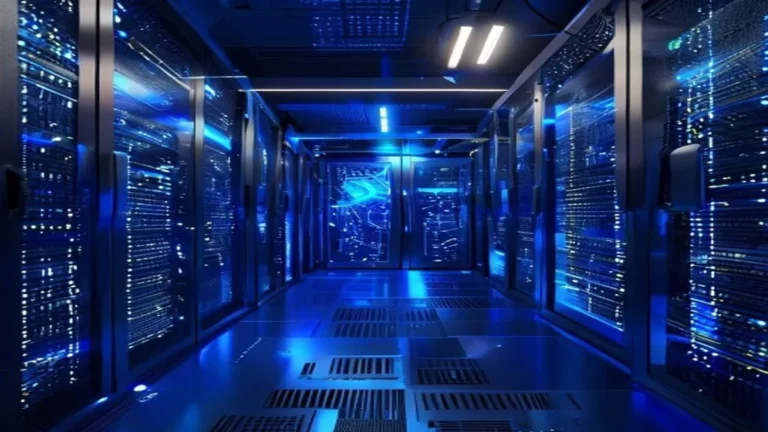 Ilustrasi Data Center AI modern - Data Center AI - karya ilustrasi AI