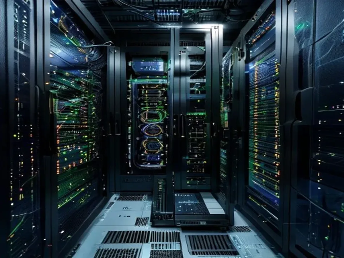 Ilustrasi GPU computing untuk AI training - Data Center AI - karya ilustrasi AI