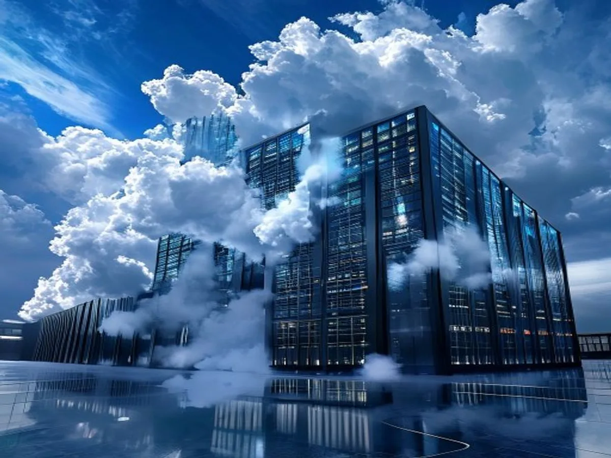 Ilustrasi jenis Data Center AI hyperscale colocation - Data Center AI - karya ilustrasi AI