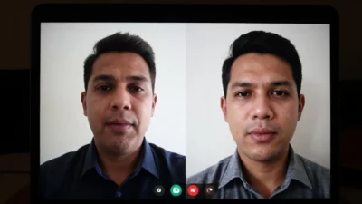 Ilustrasi pengertian deepfake scam adalah - Deepfake Scam - karya ilustrasi AI