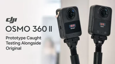 DJI Osmo 360 II prototype diuji bersanding dengan Osmo 360 original - sumber dari thenewcamera.com
