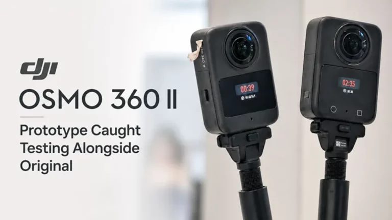 DJI Osmo 360 II prototype diuji bersanding dengan Osmo 360 original - sumber dari thenewcamera.com
