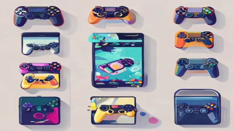 Ilustrasi berbagai game PS2 populer dimainkan di layar HP Android - karya ilustrasi AI