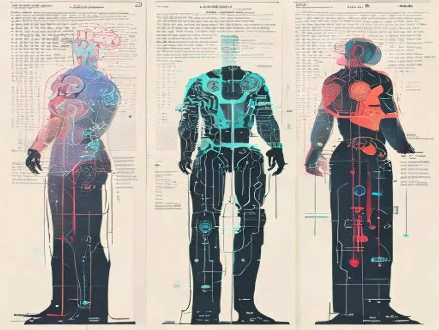 Ilustrasi perbandingan tiga pendekatan AI: tradisional, human-in-the-loop, dan human-centered - karya ilustrasi AI