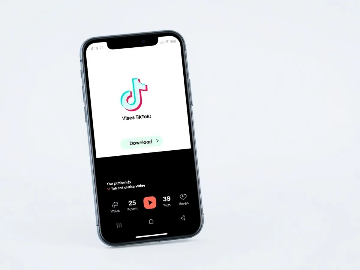 Ilustrasi download audio TikTok lewat SnapTik - download audio TikTok MP3 - karya ilustrasi AI