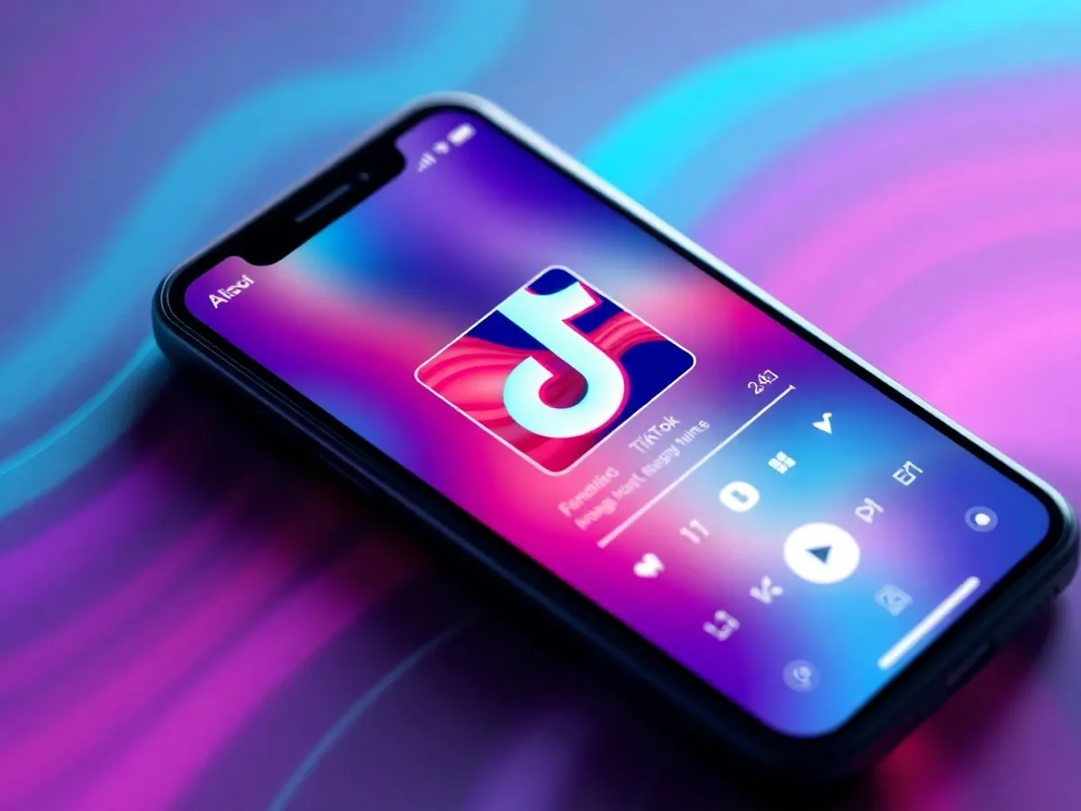 Ilustrasi download audio TikTok lewat Snaptik App Android - download audio TikTok MP3 - karya ilustrasi AI