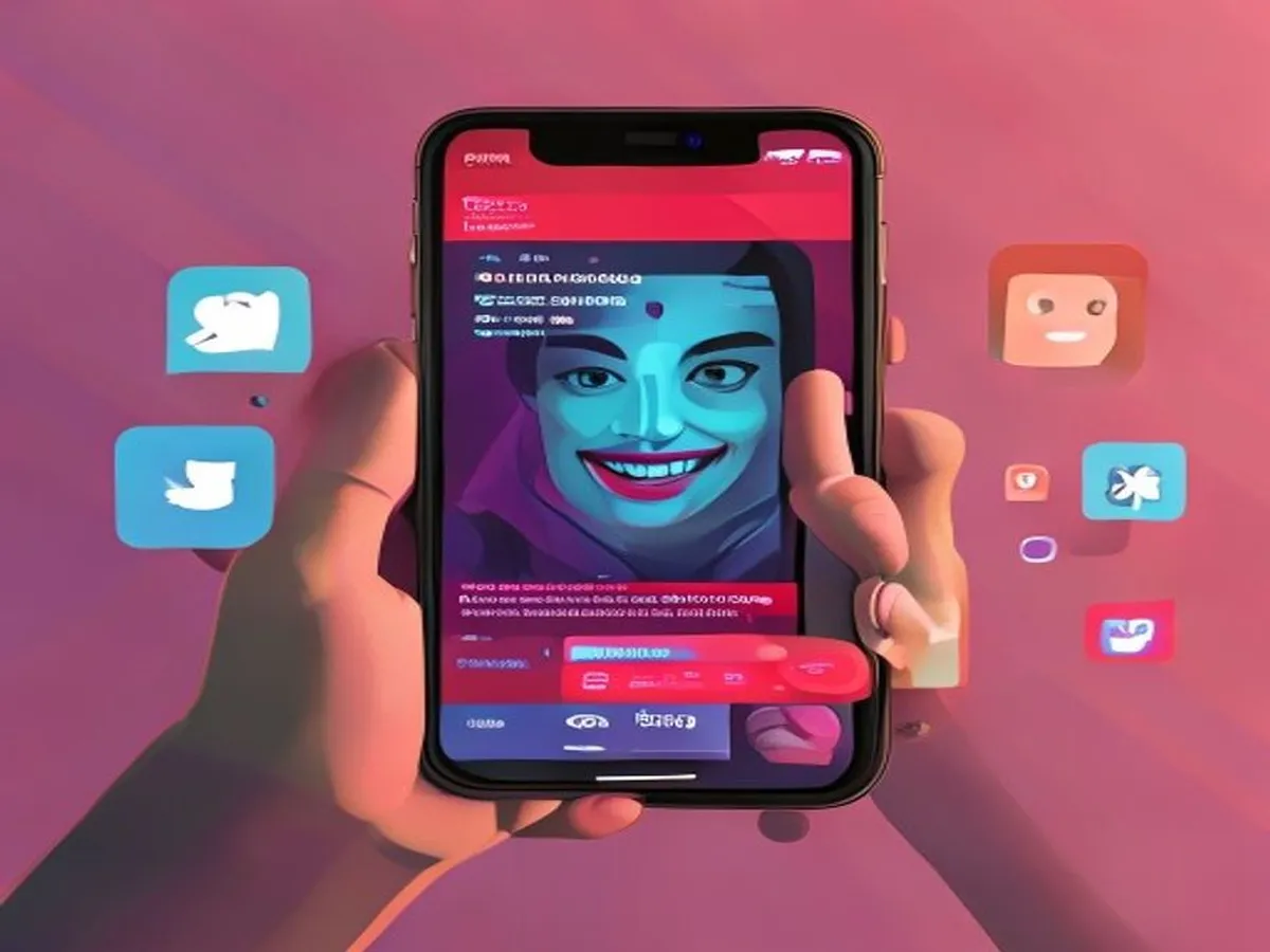 Ilustrasi konten viral di media sosial TikTok dan Facebook tentang penipuan aplikasi - pmmax technology limited apakah pinjol - karya ilustrasi AI