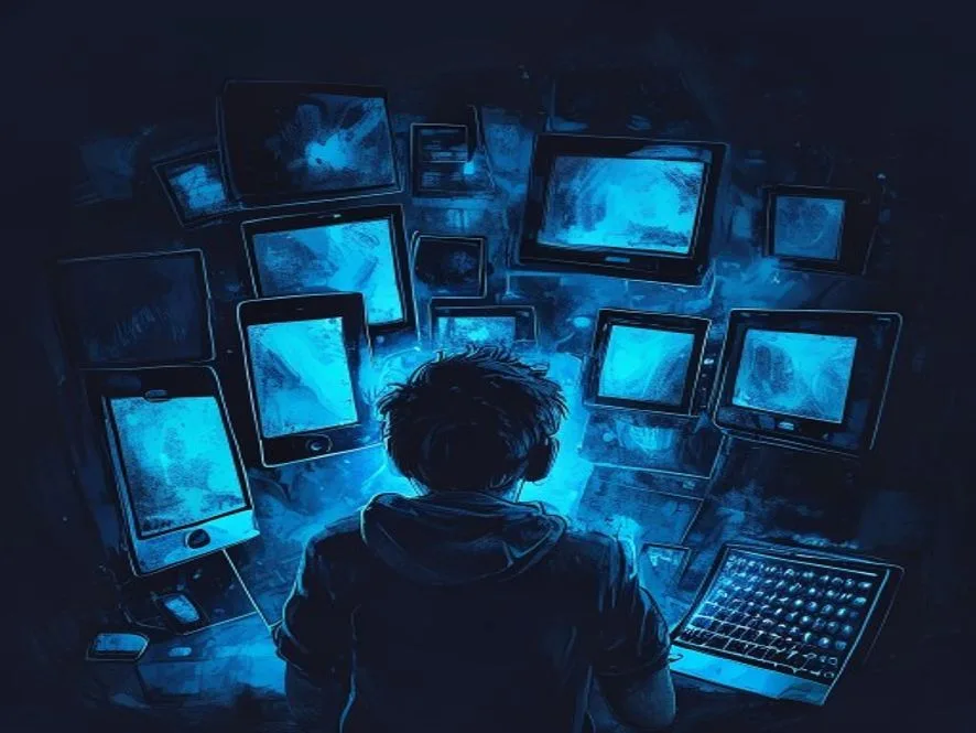 Ilustrasi cara mengatur screen time - cara mengatur screen time - karya ilustrasi AI
