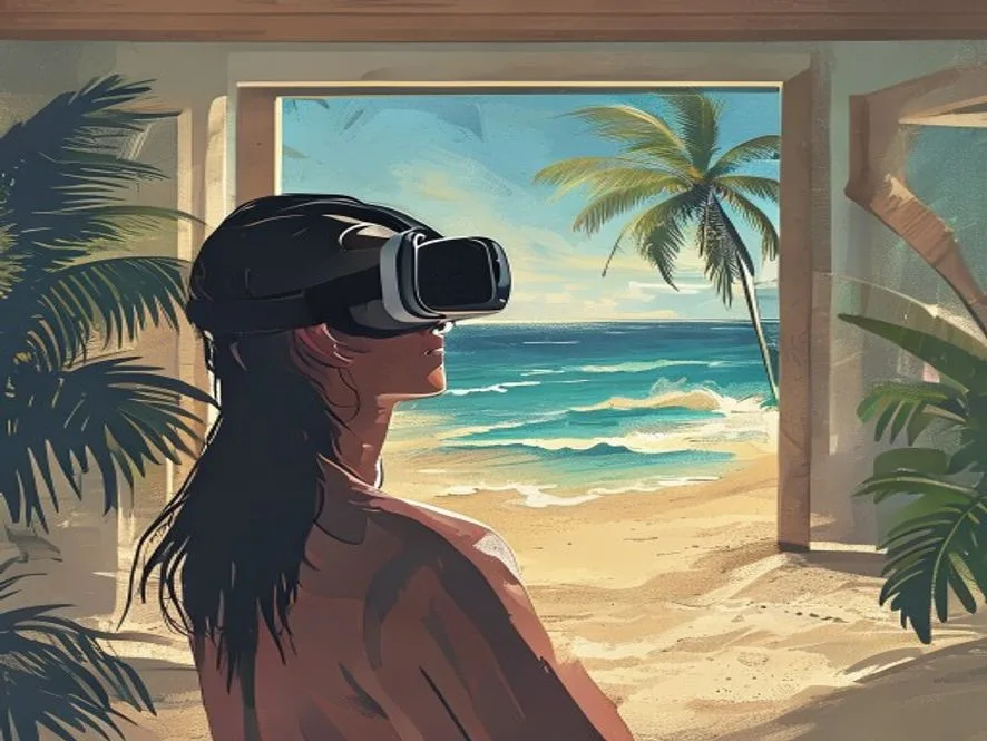 Ilustrasi virtual reality - virtual reality adalah - karya ilustrasi AI