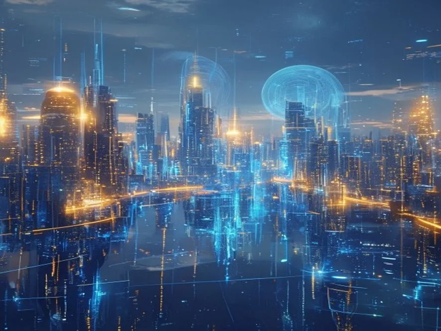 Ilustrasi masa depan metaverse 2026-2030 - metaverse adalah - karya ilustrasi AI