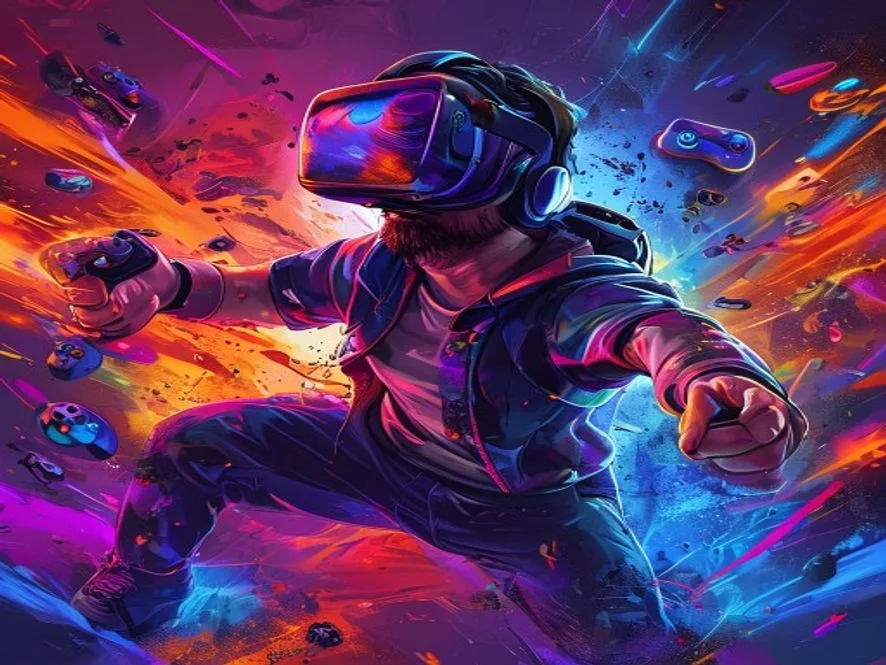 Ilustrasi virtual reality - virtual reality adalah - karya ilustrasi AI