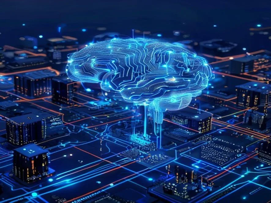 Ilustrasi teknologi smart city IoT AI big data edge computing - smart city indonesia - karya ilustrasi AI