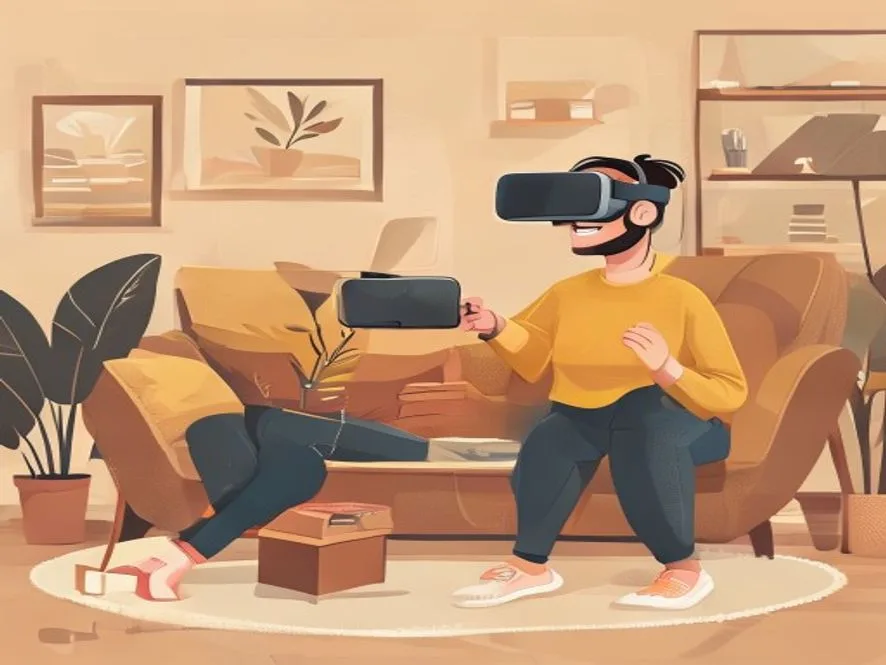 Ilustrasi virtual reality - virtual reality adalah - karya ilustrasi AI