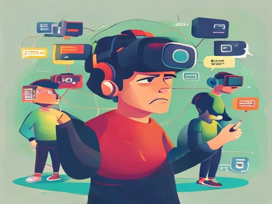 Ilustrasi virtual reality - virtual reality adalah - karya ilustrasi AI