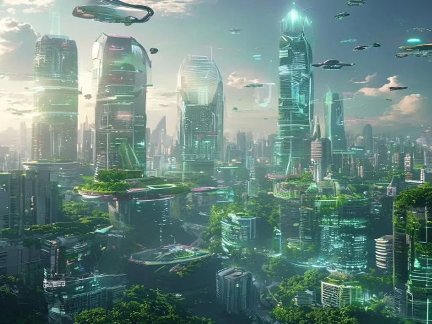 Ilustrasi masa depan smart city Indonesia 2026-2030 - smart city indonesia - karya ilustrasi AI