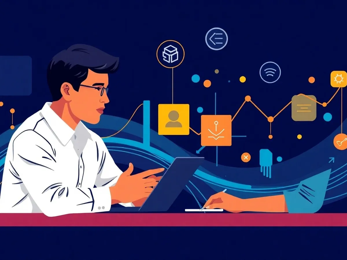 Ilustrasi cara kerja machine learning - machine learning adalah - karya ilustrasi AI