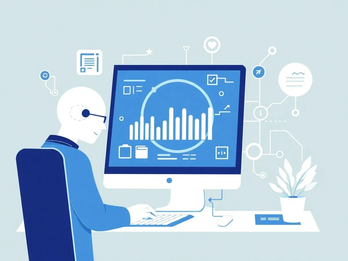 Ilustrasi pengertian machine learning - machine learning adalah - karya ilustrasi AI