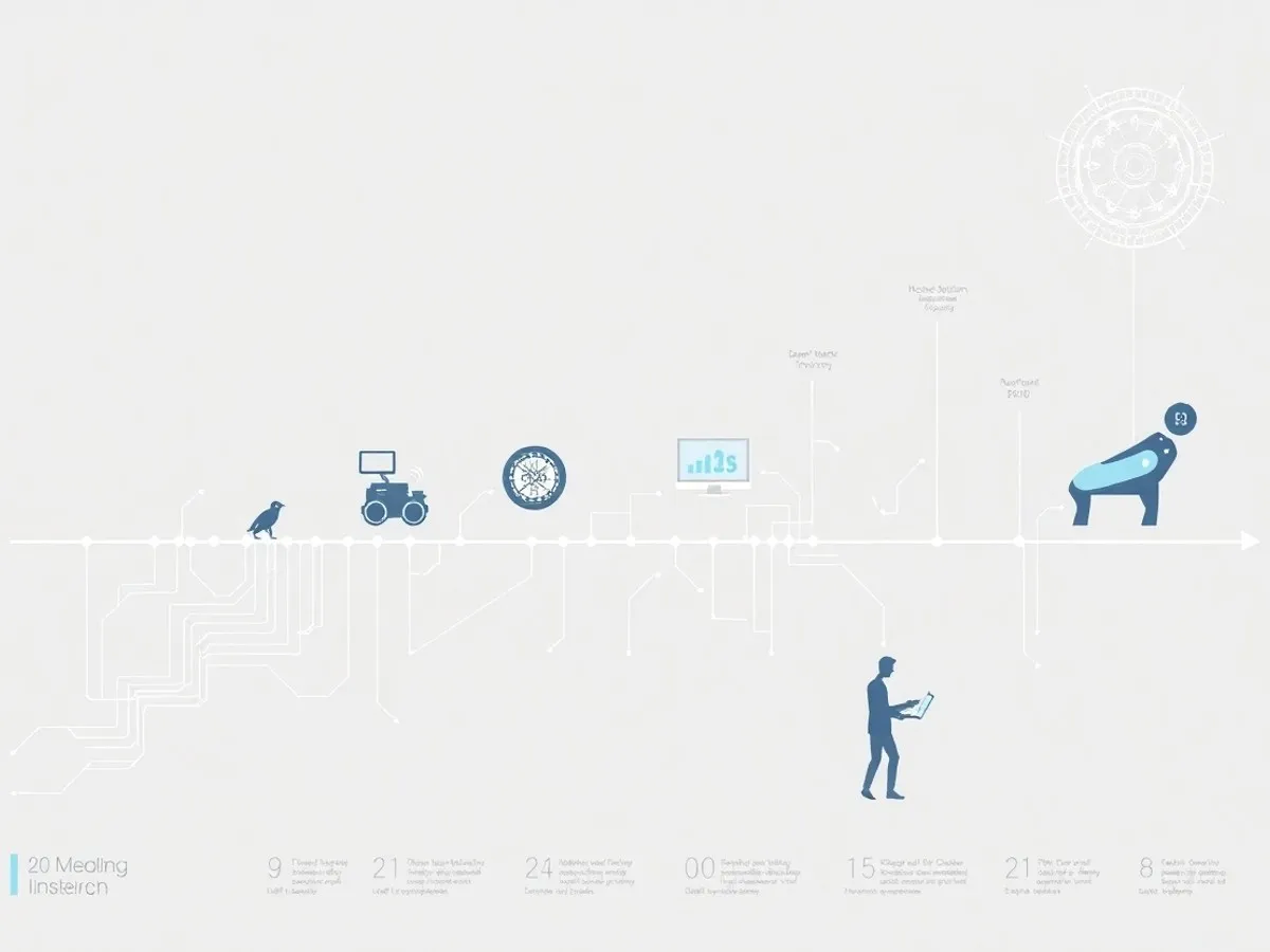 Ilustrasi sejarah machine learning - machine learning adalah - karya ilustrasi AI