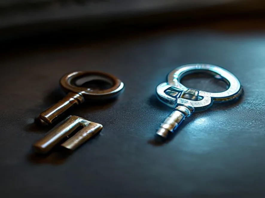 Ilustrasi passkey vs password revolusi FIDO2 WebAuthn - passwordless authentication adalah - karya ilustrasi AI