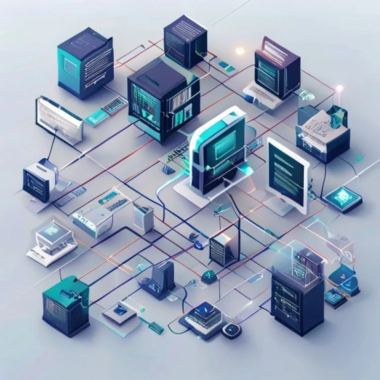 Ilustrasi Cara Kerja Server dalam Model Client-Server - server adalah - karya ilustrasi AI