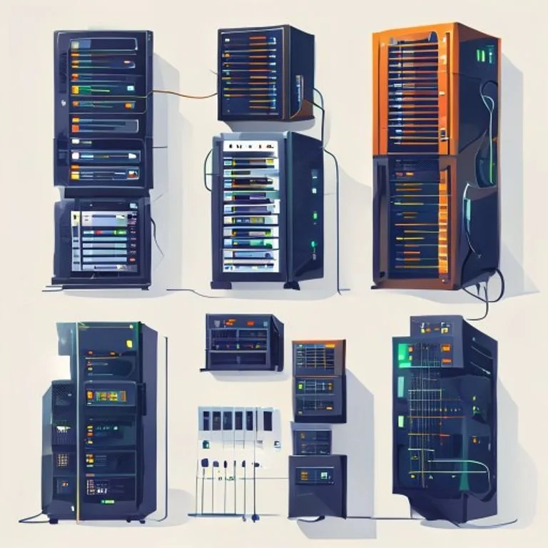 Ilustrasi Jenis-Jenis Server Berdasarkan Fungsinya - server adalah - karya ilustrasi AI