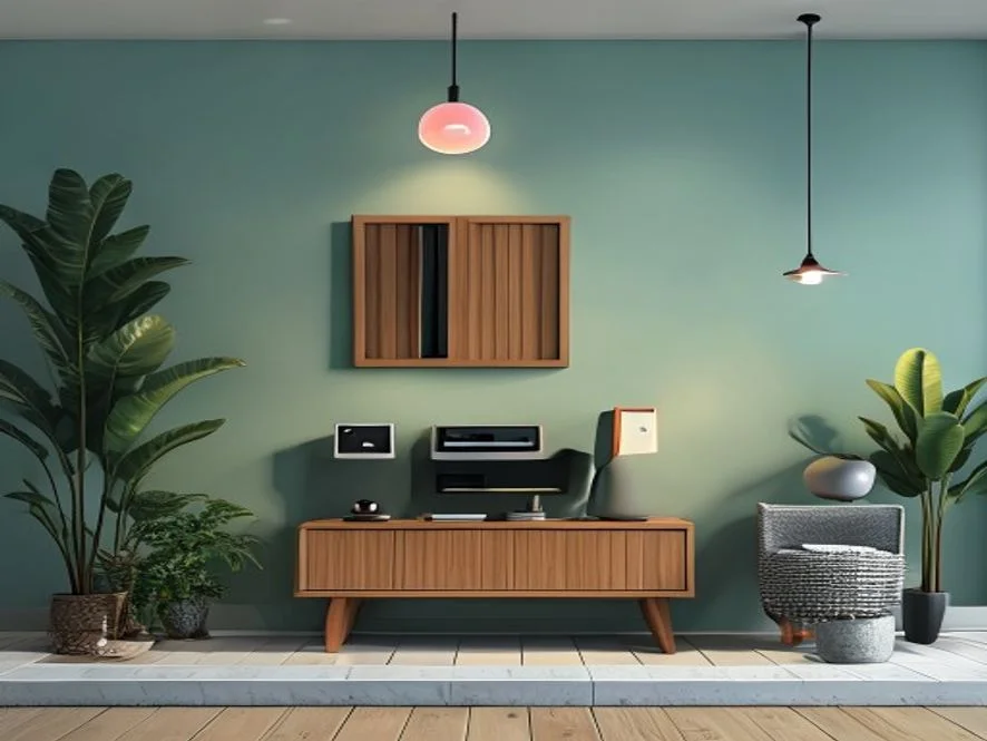 Ilustrasi komponen dasar smart home - smart home adalah - karya ilustrasi AI