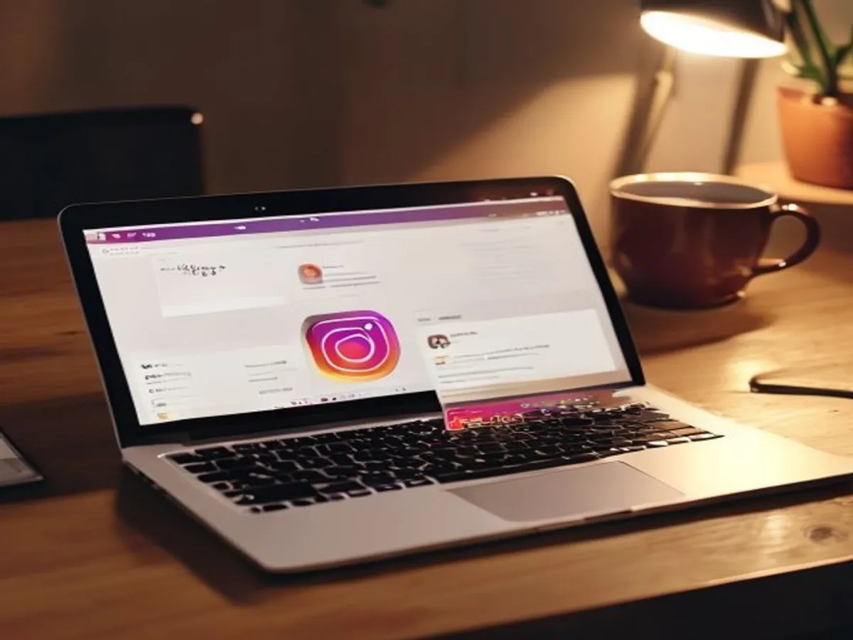 Ilustrasi cara download konten Instagram di laptop menggunakan sssInstagram - sssinstagram - karya ilustrasi AI