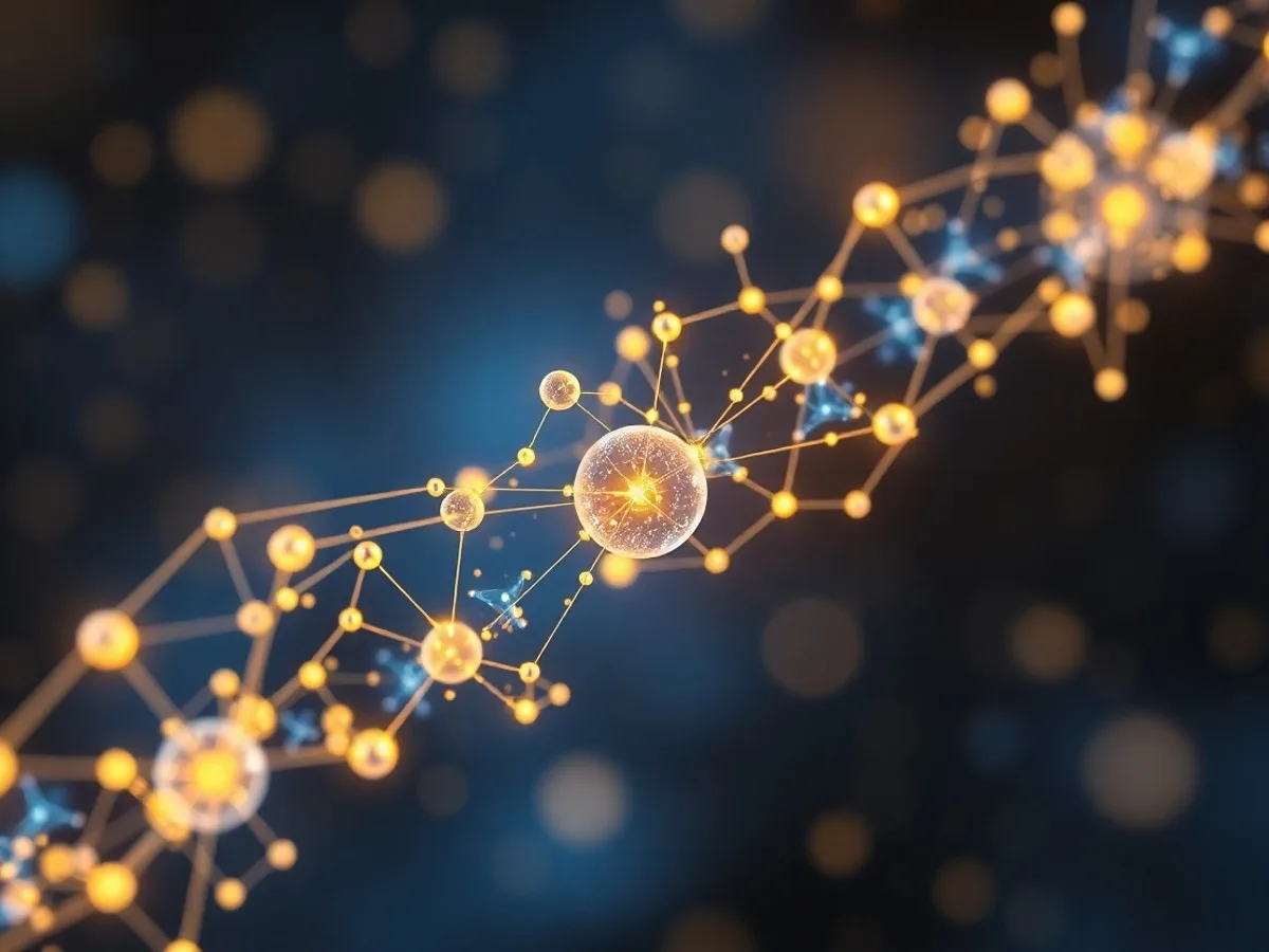 Ilustrasi superposisi dan entanglement quantum computing - quantum computing adalah - karya ilustrasi AI