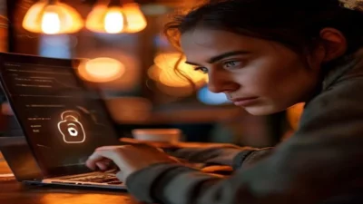 ilustrasi “Kenapa Browsing Aman Itu Penting? — Ancaman di Balik Layar Internet” dibuat menggunakan AI.