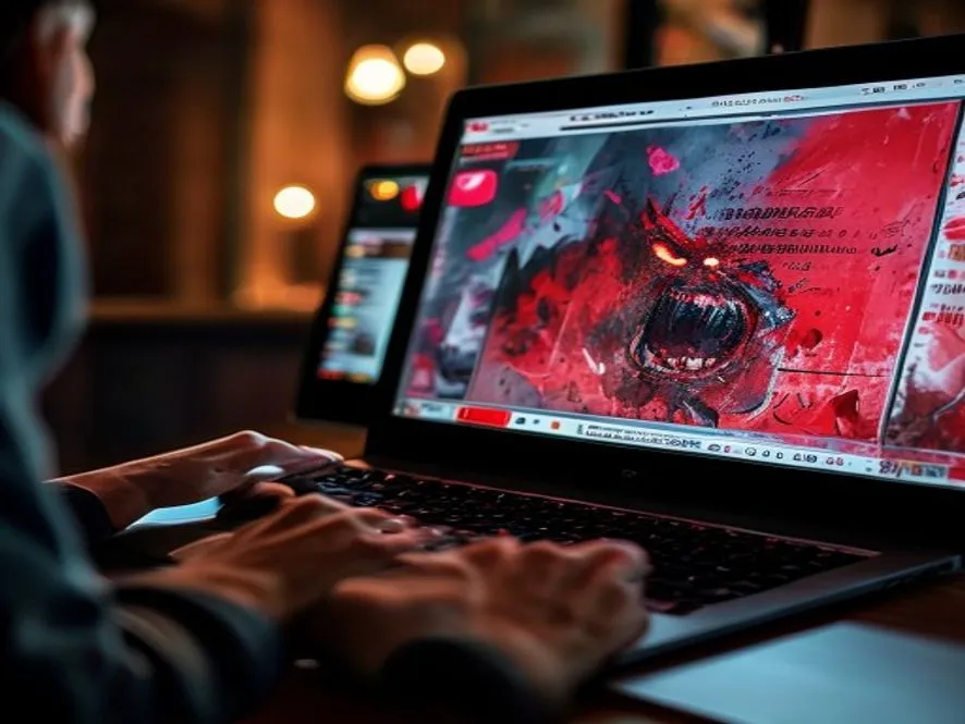 Ilustrasi tanda-tanda website berbahaya browsing aman - tips aman saat browsing - karya ilustrasi AI