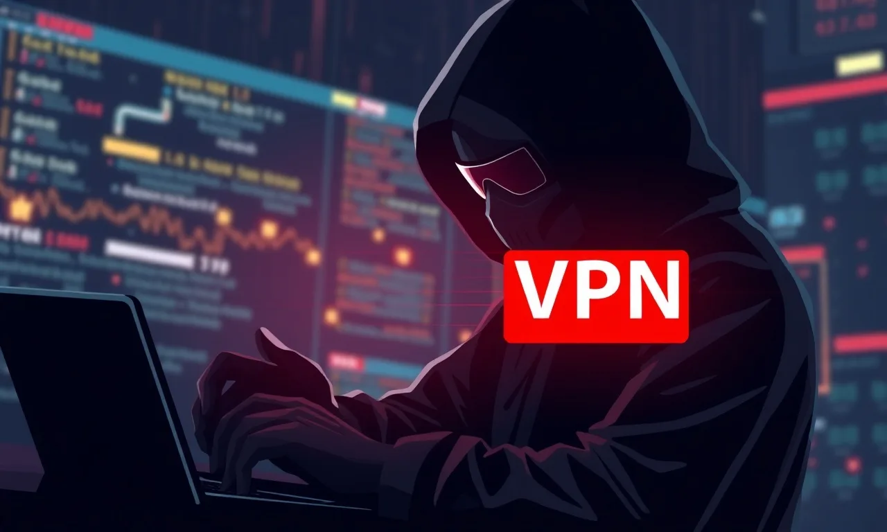 Ilustrasi risiko keamanan VPN Bokeh malware - VPN Bokeh - karya ilustrasi AI