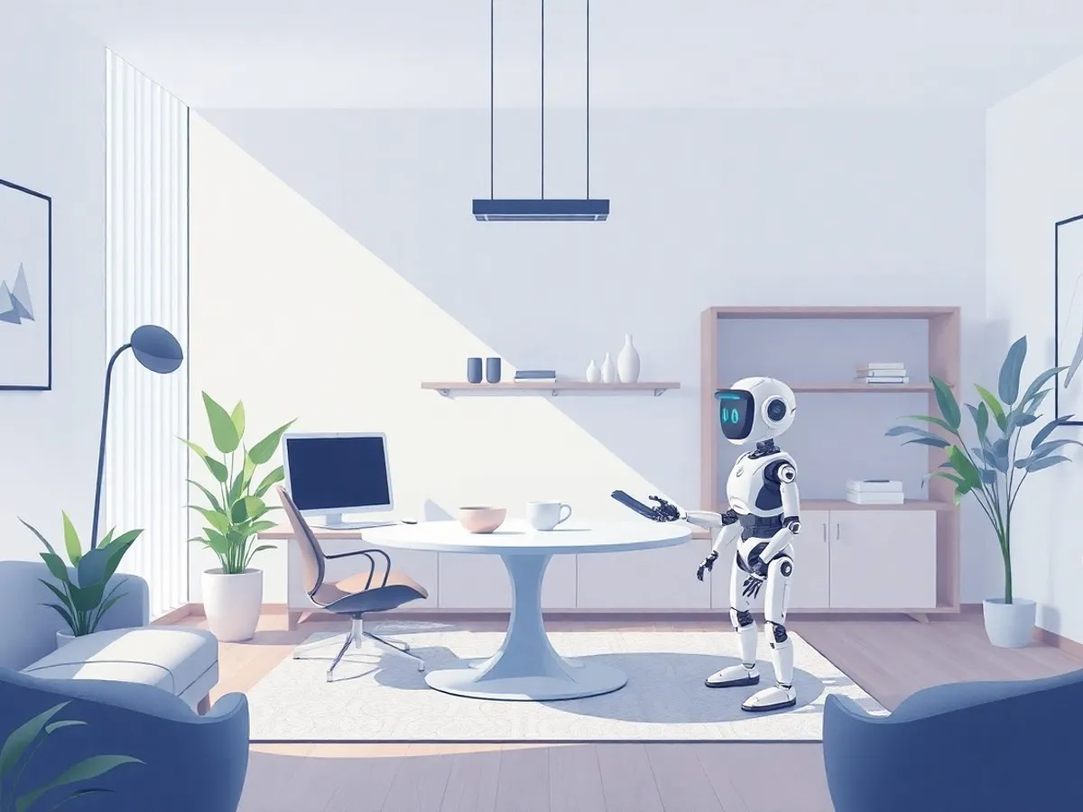 Ilustrasi teknologi menuju Web 4.0 - perangkat futuristik - Web 4.0 - karya ilustrasi AI