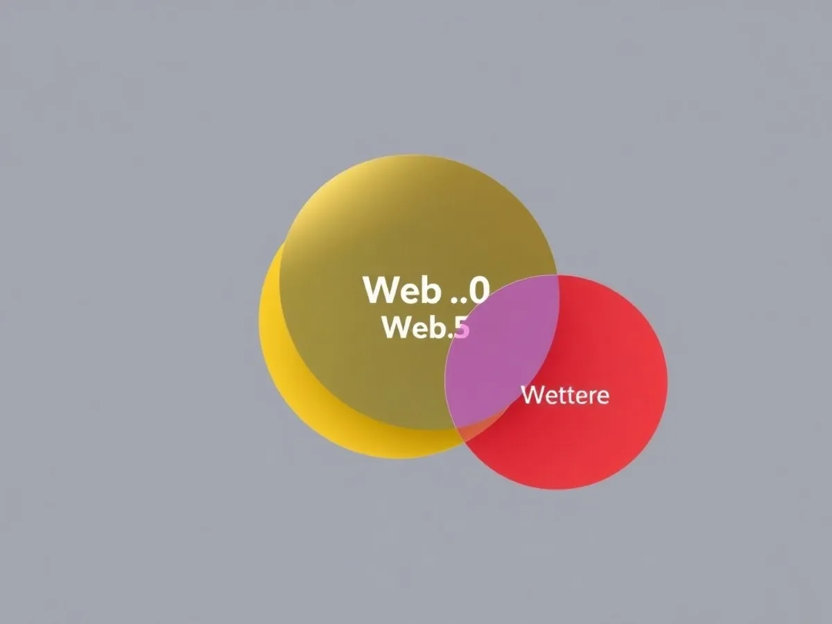 Ilustrasi perbedaan Web 4.0 Web5 dan Metaverse - tiga konsep internet masa depan - Web 4.0 - karya ilustrasi AI