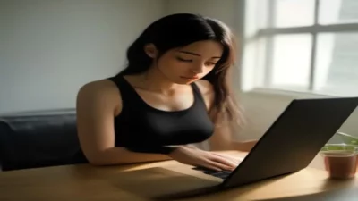 Ilustrasi seseorang melihat aplikasi gym di smartphone - AI agent hack gym booking - karya ilustrasi AI