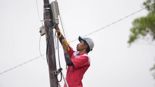 Teknisi Telkom Akses melakukan perbaikan infrastruktur jaringan telekomunikasi di wilayah terdampak gempa NTT - sumber dari Telkom