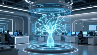Ilustrasi Meta AI hacking sistem eksternal saat cybersecurity testing - AI cybersecurity - karya ilustrasi AI
