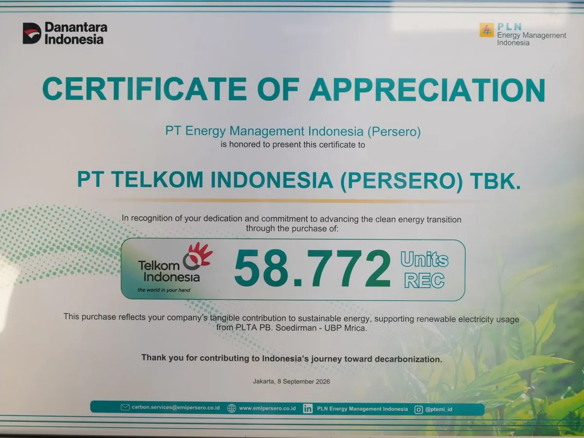 Ilustrasi penerapan energi terbarukan di The Telkom Hub - sumber dari telkom.co.id
