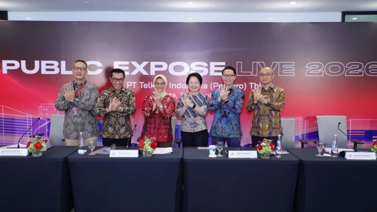 Direktur Utama Telkom Dian Siswarini beserta jajaran direksi pada kegiatan Public Expose Live 2026 - sumber dari telkom.co.id
