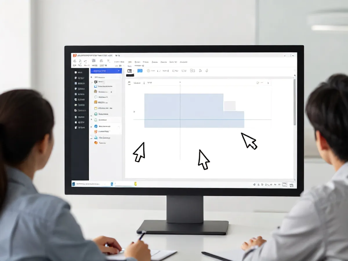 Ilustrasi tim mengedit presentasi bersama secara real-time - ChatGPT Slides - karya ilustrasi AI