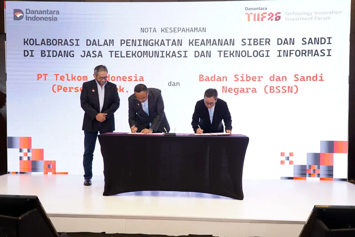 Penandatanganan MoU Telkom-BSSN di DTIIF 2026 - sumber dari telkom.co.id