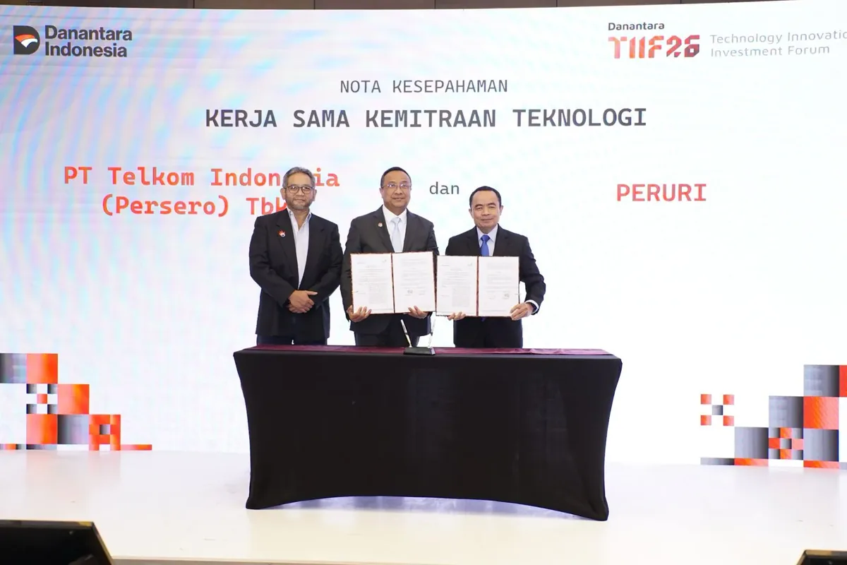 Penandatanganan MoU Telkom-Peruri di DTIIF 2026 - sumber dari telkom.co.id